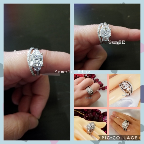 NEW WOMENS REAL 925 CURVE WEDDING BAND RING - Picture 3 of 3